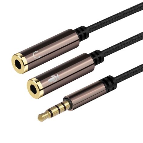 Sunskey Headset Spilter Headphone Adapter 3.5mm Male to 2 Female Y ...