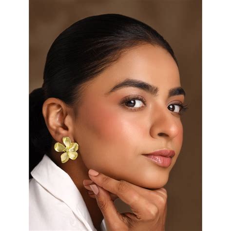 Buy Yellow Chimes Gold Stud Earrings for Women Online