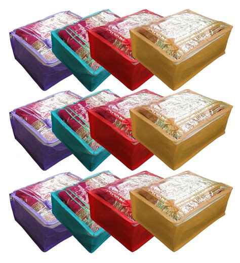 S4S® Non Woven Saree Cover/Wardrobe Organiser/Regular Clothes Bag (Set ...
