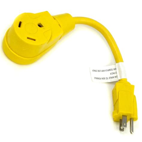 15a Male to 30a Female RV Camper Power Electrical Adapter Amp DogBone ...
