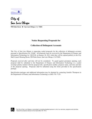 Fillable Online slocity Collection of Delinquent Accounts - slocity Fax ...