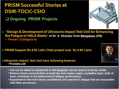 CSIR-CSIO: HRD: PRISM : Prism-Ongoing Projects