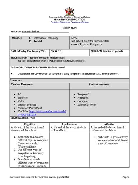 Image result for Lesson Plan for Computer Teachers