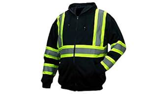 Pyramex Safety RSZH34 Series Enhanced Visibility Black Sweatshirt ANSI ...