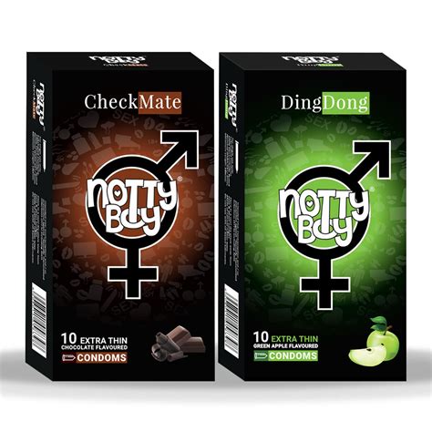 Buy NOTTY BOY Chocolate and Apple Flavoured Extra Thin For Men Condom ...
