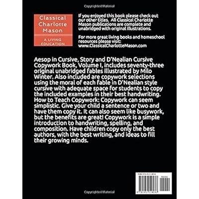 Buy Aesop in Cursive: D'Nealian Cursive Copywork Book, Volume I ...