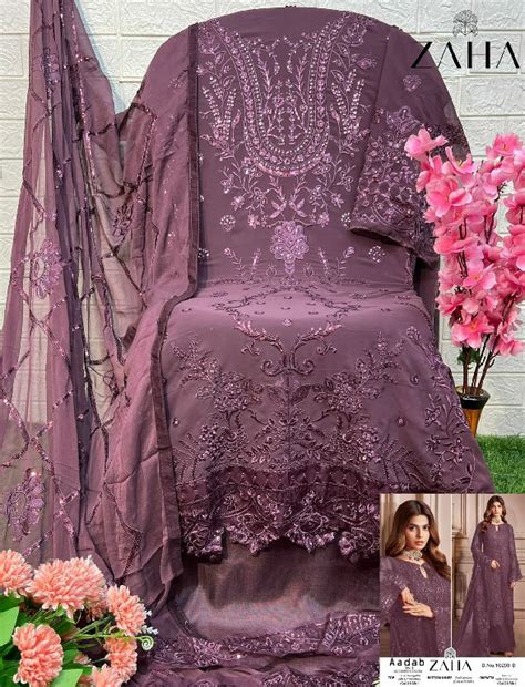 ZAHA AADAB 10203 HITS COLORS BRAND NEW COLLECTION UNSTITCH PAKISTANI ...