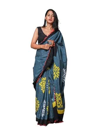 Buy NIKHILAM Traditional Drape Multicolor Cotton Mulmul Saree ...
