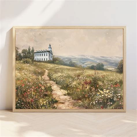 Kirtland Temple Wildflower Field Art Print: LDS Christian Decor (digital Download) - Etsy