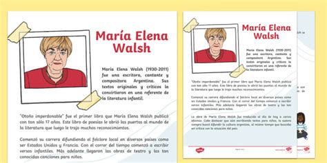 Hoja informativa: María Elena Walsh (teacher made) - Twinkl