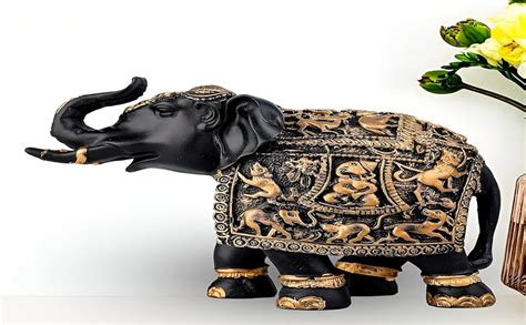 Buy THE SACRED GIFTS Resin Elephant Statue Medium Size 2 Pcs Set For ...