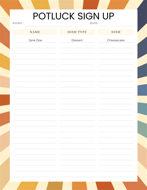 20 Free Printable Thanksgiving Potluck Sign Up Sheet - The Joy of Gifts ...