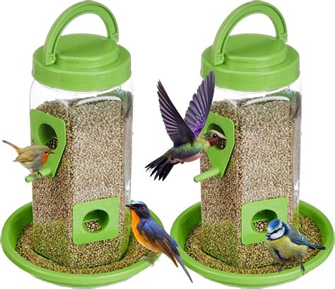 Amijivdaya Medium Bird Feeder (Green, Transparent) : Amazon.in: Garden ...