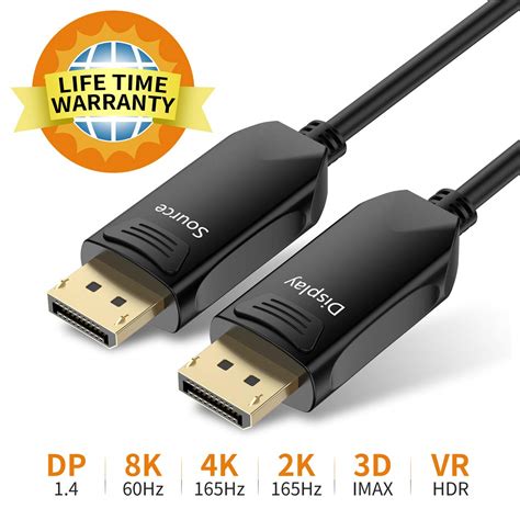 BIFALE DP Fiber Cable 50ft, Displayport Fiber Optic Cable High Speed 32 ...