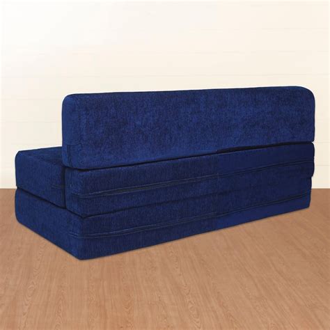 Buy Helios Ruben Fabric 3-Seater Sofa Bed with Cushions - Blue from ...