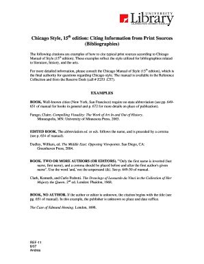Fillable Online Chicago Style, 15th edition: Citing Information from ...
