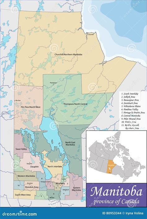 Map of Manitoba stock vector. Illustration of travel - 80953344