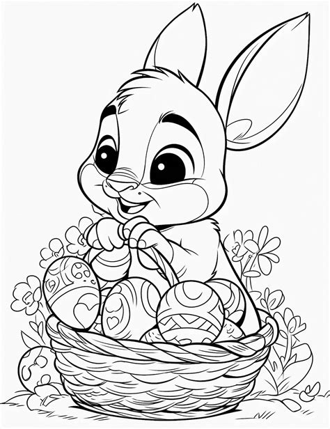Easter Bunny Coloring Page Printable