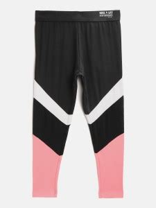 HRX by Hrithik Roshan Color Block Girls Black Tights - Buy HRX by ...