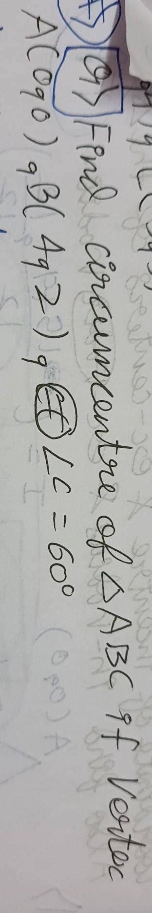 Find the coordinates of circumcenter of the triangle whose vertices are ...