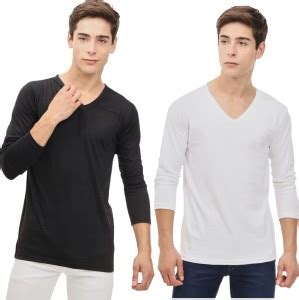 TheNixon Solid Men V Neck Black, White T-Shirt - Buy TheNixon Solid Men ...