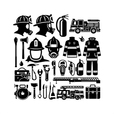 Elementos de extinção de incêndios Conjunto Silueta do extintor ...