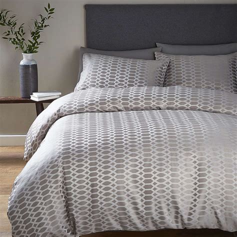 Triton Jacquard Grey Duvet Cover Set | Dunelm | Gray duvet cover, Bed ...