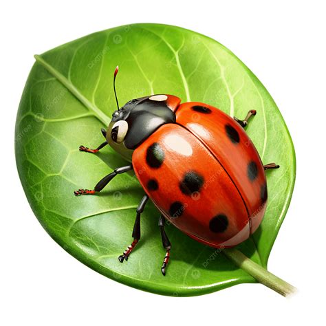 Ladybug On Green Leaf Stock Illustration Clipart, Green Leaf Ladybug ...
