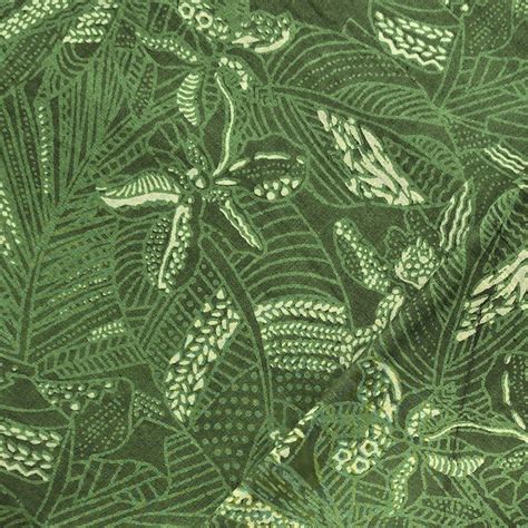 Pure Cotton Dabu Green With Leaves Overlapping Hand Block Print Fabric ...