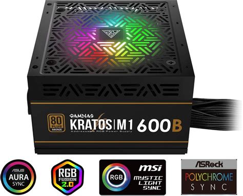 Buy ZEUS GAMDIAS RGB Gaming PC Power Supply 600W 80 Plus Bronze ...