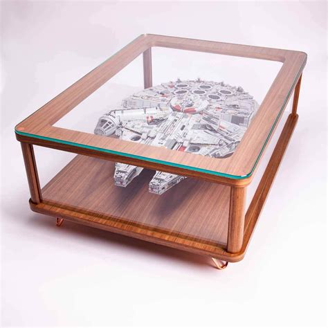 Lego Millennium Falcon Display Coffee Table — Walnut hardwood and veneer
