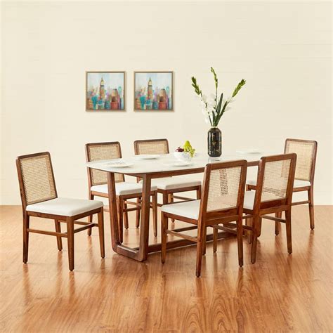 Buy Cane Connection Sheesham Wood 6-Seater Dining Set with Chairs ...