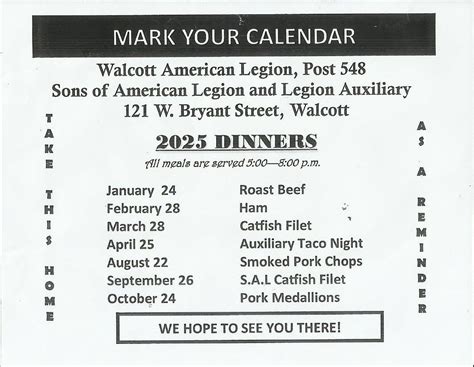 Walcott Legion Auxiliary - All you can eat Taco Bar, Walcott American ...
