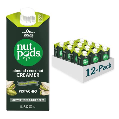 nutpods Pistachio Unsweetened Dairy-Free Coffee Creamer 11.2oz 12-pack ...