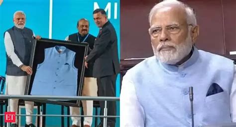 Pm Modi jacket: PM Modi wears a special blue jacket in Parliament made ...
