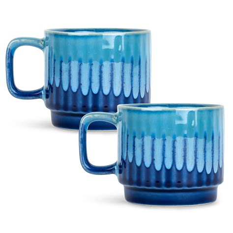 Buy Royal Blue Ceramic Tea Coffee Mug Set | 2 Pack – The Better Home