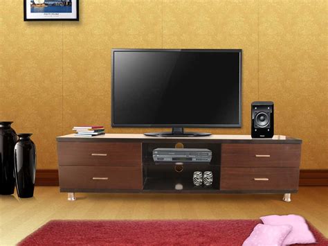 APRODZ Mango Wood Buen TV Unit with 4 Drawers & Shelf Storage ...