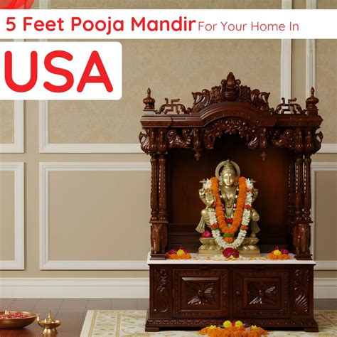 Buy 5 Feet Pooja Mandir in USA Online – DZYN Furnitures
