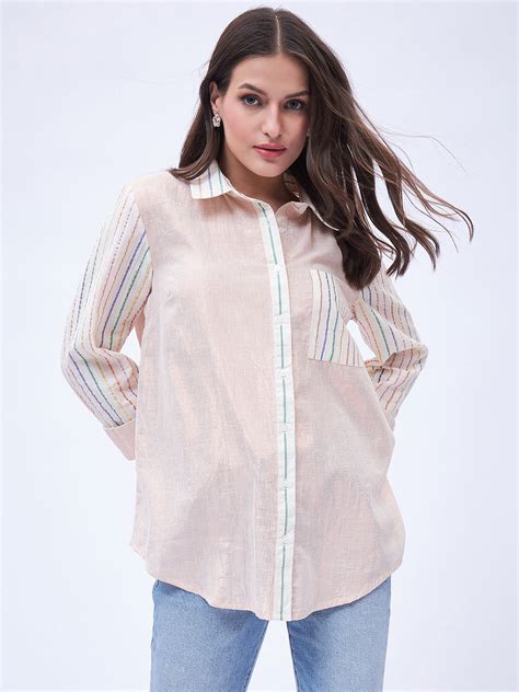 MIX AND MATCH METALLIC BUTTON DOWN SHIRT – ilovemili.com