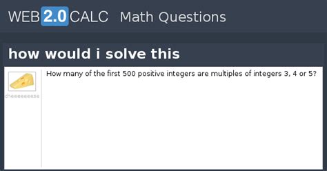 View question - how would i solve this