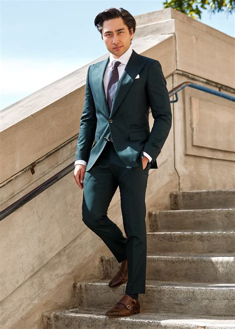 Lombard Dark Hunter Green Merino Suit | THEODORE