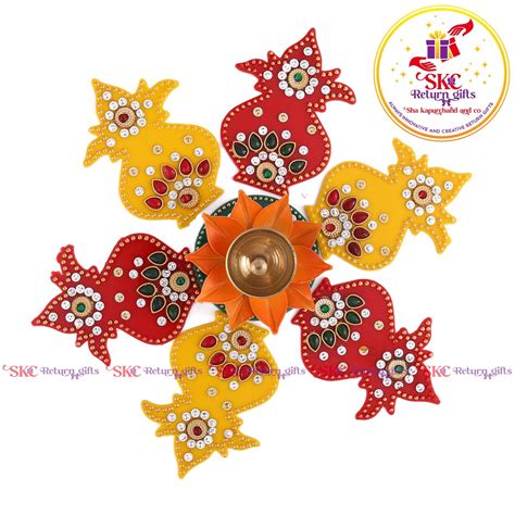 Acrylic Big Rangoli With 3 Inch Colour Diya – Sha Kapurchand & Co