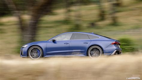Audi RS 7 Performance (US-Spec) | 2024MY (Color: Ascari Blue Matte) | Side