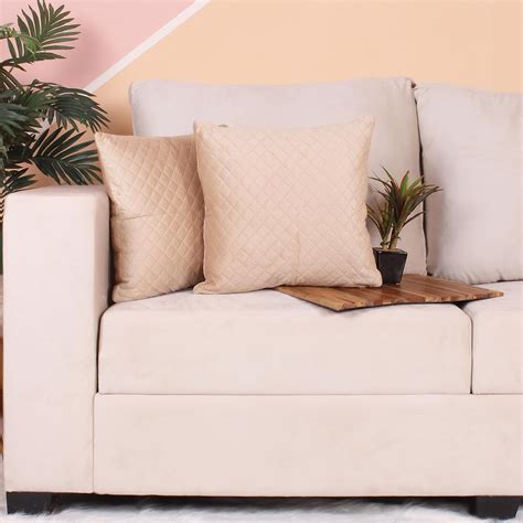 Buy STITCHNEST Quilted Velvet Cushion Cover Set of 2 (12 x 12 Inches ...