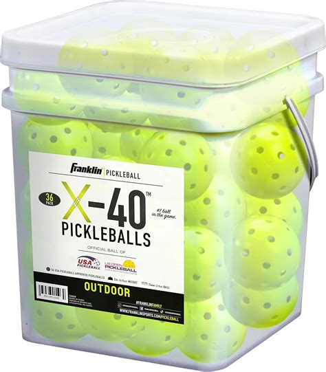 Franklin Sports X-40 Outdoor Pickleballs - Bucket of USA Pickleball ...