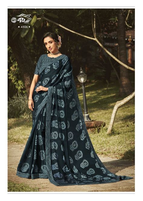 Palav Parna 30 P4506 Blue Georgette Saree – SANSKAR