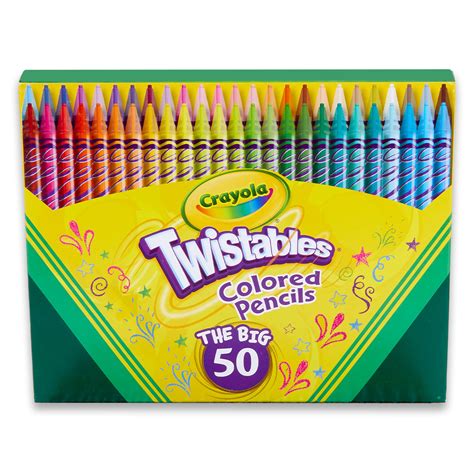 Crayola Multicolor Twistable Colored Pencil Set, 50 Colors - Walmart.com