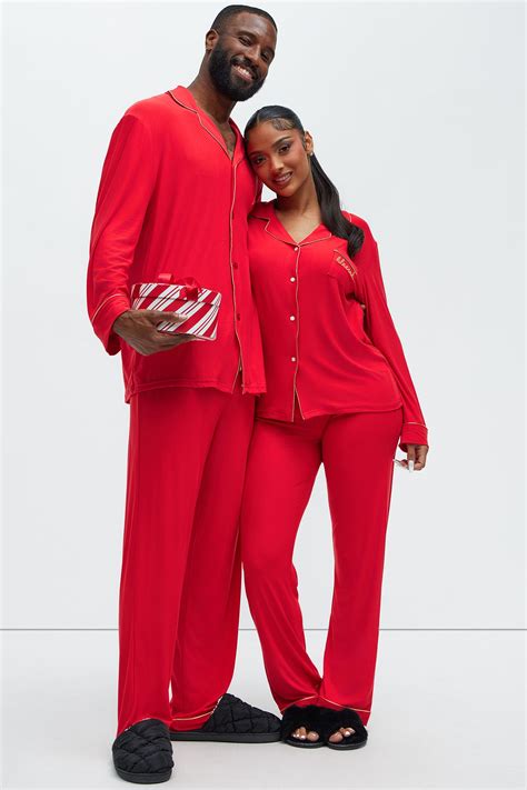 Merry And Blessed Holiday PJ Set - Red | Fashion Nova