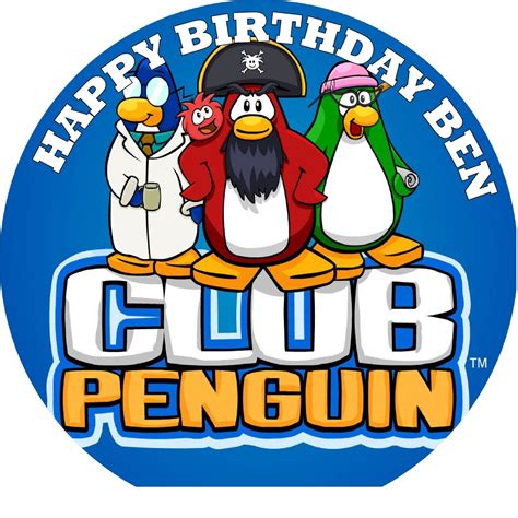 Club Penguin Logo Edible Cake Topper