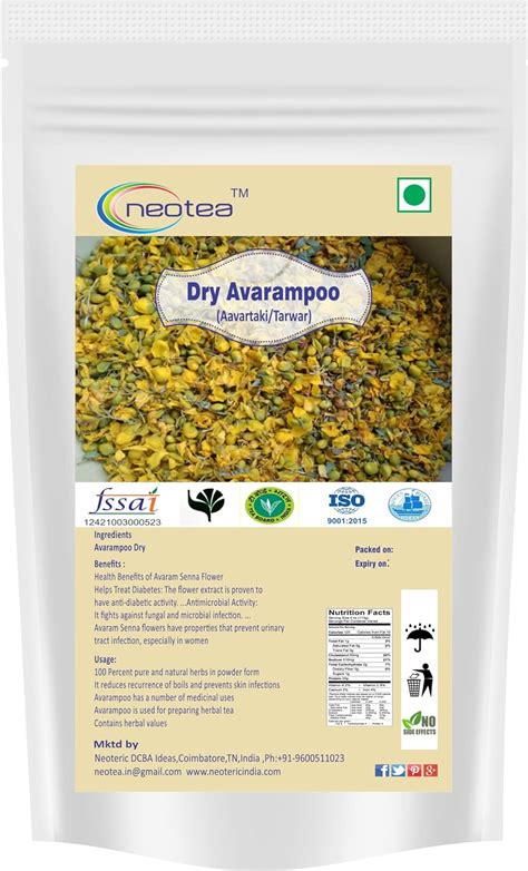 Neotea Dry Flower Avarampoo | Aavartaki | Tarwar | 200 GM | Natural Sun ...